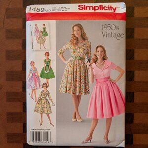 Simplicity 1459 - Uncut - 1950s Vintage - Sizes 16-24 - Day Dress